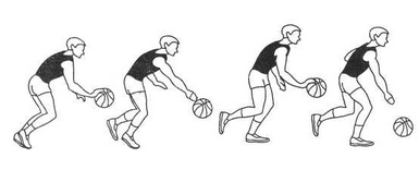 Ведение мяча в движении в игре баскетбол